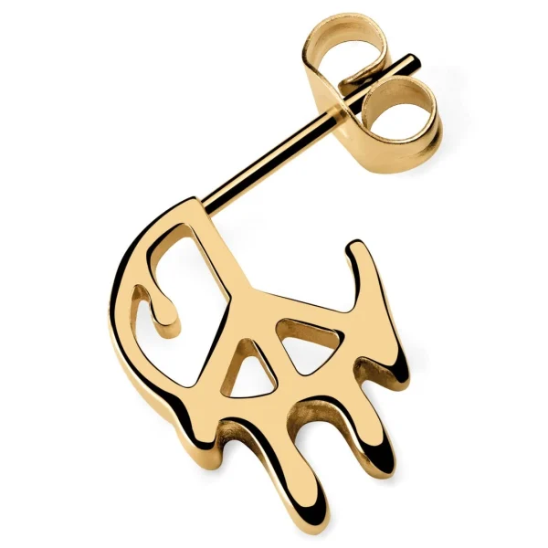 Otsu Fahrenheit | Clou D’oreille Symbole De La Paix Doré 1