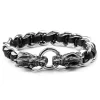 Fort Tempus Bracelet Double Dragon En Cuir Et En Acier 13