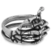 Lucleon Aspero | Bague Mains De Squelette En Acier Inoxydable Argenté 17