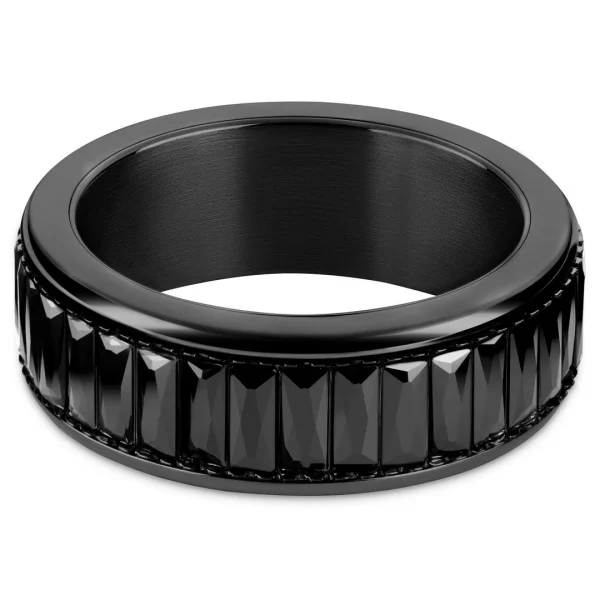 Seizmont Enthumema | Anneau Anti-stress En Acier Et Zircones Noirs – 8 Mm 3