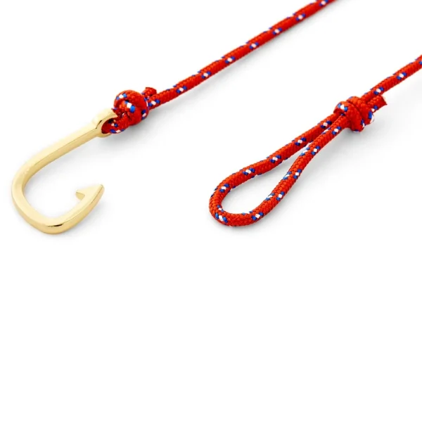 Tailor Toki Bracelet L’hameçon Doré à Cordon Rouge Blanc Et Bleu 3