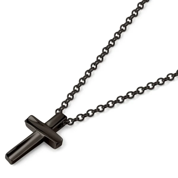 Lucleon Collier à Croix Incurvée – Couleur Bronze Gunmetal 3