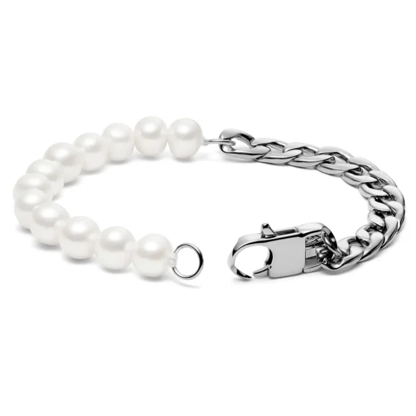 Lucleon Chaîne Gourmette Argentée Et Bracelet De Perles Chad Amager 3
