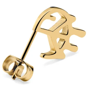 Otsu Fahrenheit | Clou D’oreille Symbole De La Paix Doré 18