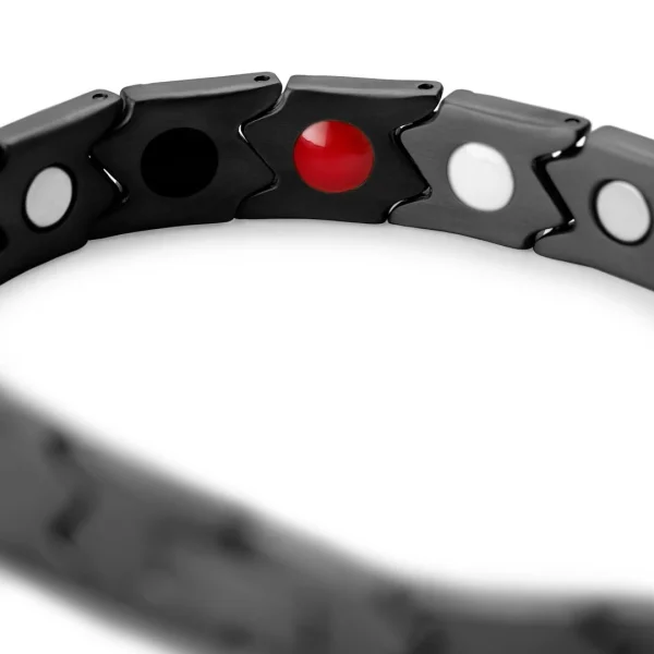 Lucleon Bracelet Magnétique Asymétrique En Titane Noir 6