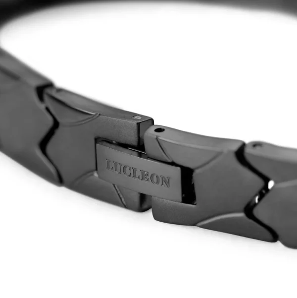 Lucleon Bracelet Magnétique Asymétrique En Titane Noir 5