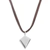 Lucleon Collier En Cuir Brut à Pendentif Argenté Le Diamant 16