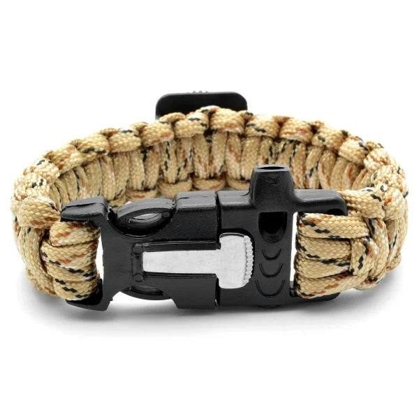Tailor Toki Bracelet Paracord Couleur Sable Avec Design De Boussole, Sifflet Et Allume-feu 3
