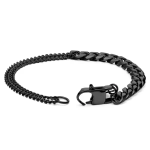 Lucleon Bracelet Couleur Gris Gunmetal Carlos Amager à Double Maille Gourmette 10