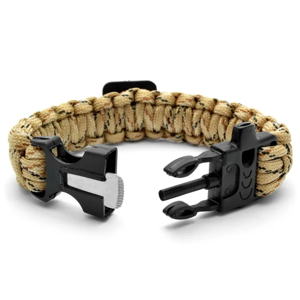 Tailor Toki Bracelet Paracord Couleur Sable Avec Design De Boussole, Sifflet Et Allume-feu 4