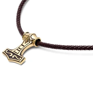 Fort Tempus Collier En Cuir Marron Et Pendentif Celtique Double Face Doré 12