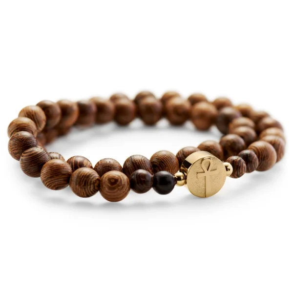 Lucleon Set De Bracelets Bruns Et Dorés Ankh 7