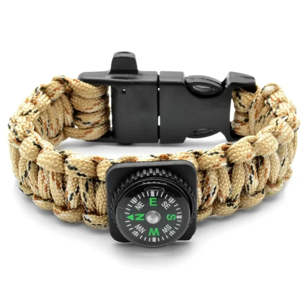 Tailor Toki Bracelet Paracord Couleur Sable Avec Design De Boussole, Sifflet Et Allume-feu 1