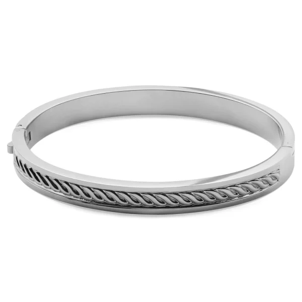 Lucleon Bracelet Jonc Arie Argenté à Torsades 1