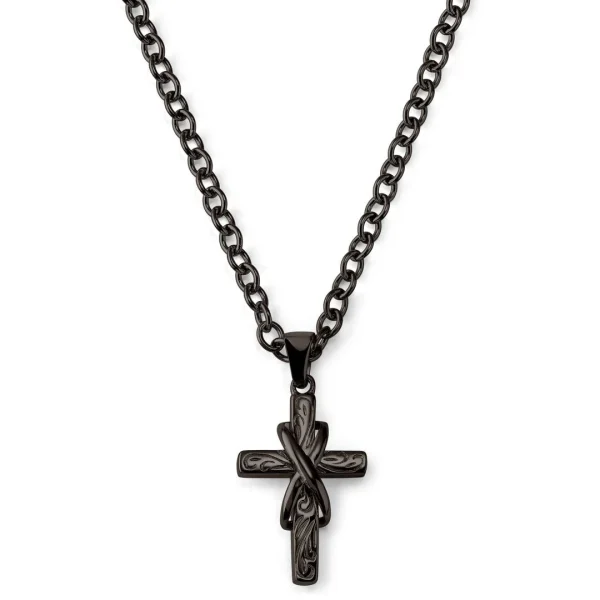 Lucleon Collier à Croix Et Symbole De L’infini – Couleur Gunmetal 1
