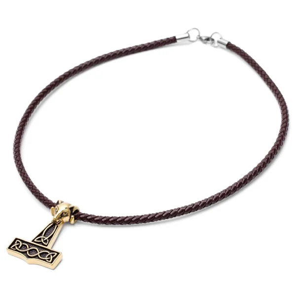 Fort Tempus Collier En Cuir Marron « Le Loup Doré » 4