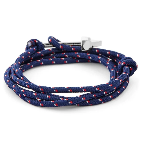 Tailor Toki Le Marin – Bracelet Bleu Marine, Rouge Et Blanc à Pendentif Argenté 4