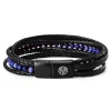 Lucleon Bracelet Naxos En Cuir Noir Et Perles Lapis Lazuli 20