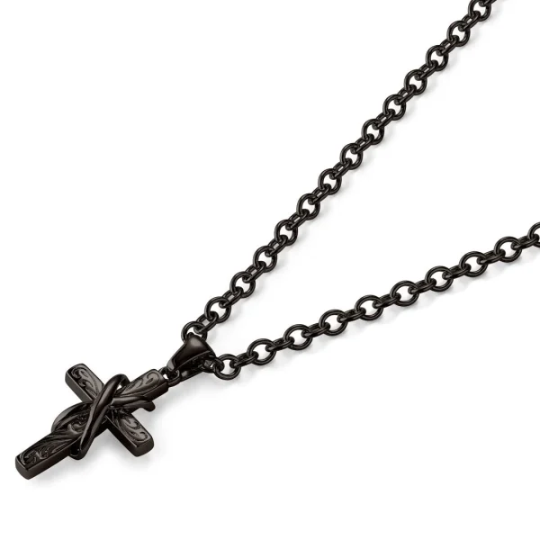 Lucleon Collier à Croix Et Symbole De L’infini – Couleur Gunmetal 3