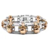 Fort Tempus Bracelet Biker En Acier Chirurgical De Couleur Or Et Argent 16