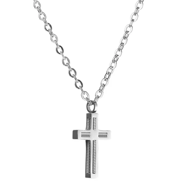 Fort Tempus Collier à Croix En Acier Spiralé 4