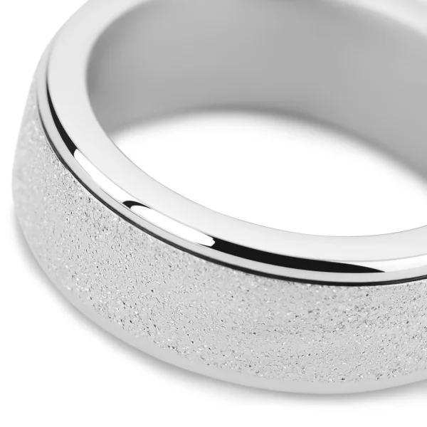 Seizmont Enthumema | Anneau Anti-stress En Acier Inoxydable Argenté Scintillant – 8 Mm 4