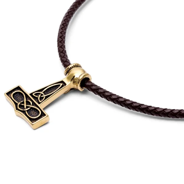 Fort Tempus Collier En Cuir Marron « Le Loup Doré » 3