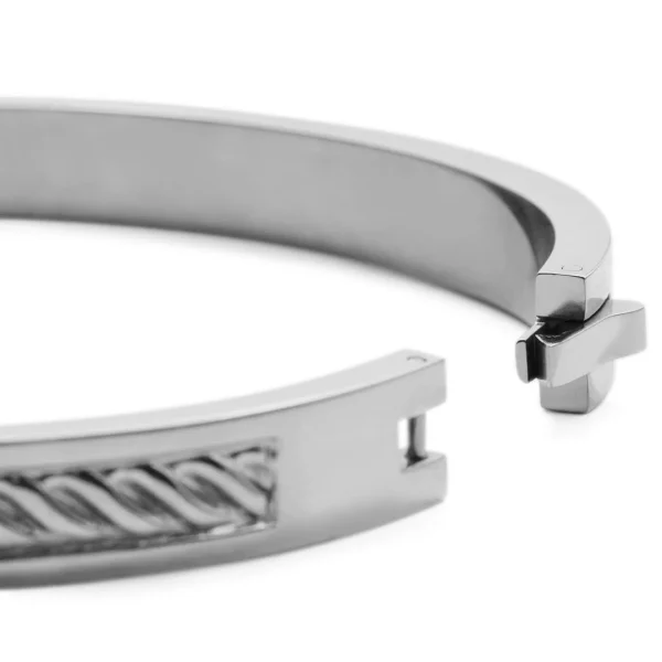Lucleon Bracelet Jonc Arie Argenté à Torsades 5
