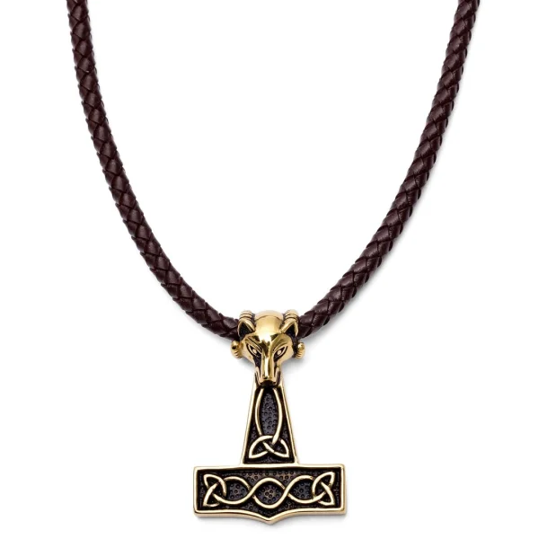 Fort Tempus Collier En Cuir Marron « Le Loup Doré » 1