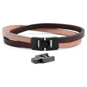 Lucleon Bracelet Roy à Simple Tour En Cuir Bicolore à Fermoir Noir 14