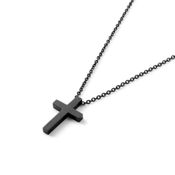 Fort Tempus Collier à Pendentif En Croix Noire Classique 3