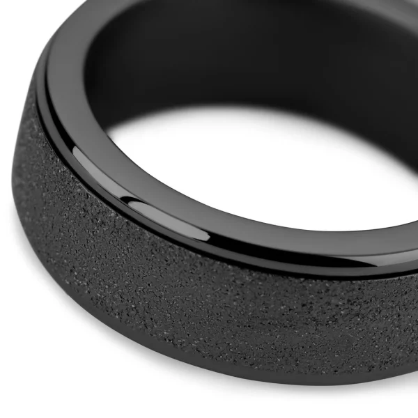 Seizmont Enthumema | Anneau Anti-stress En Acier Inoxydable Noir Scintillant – 8 Mm 4