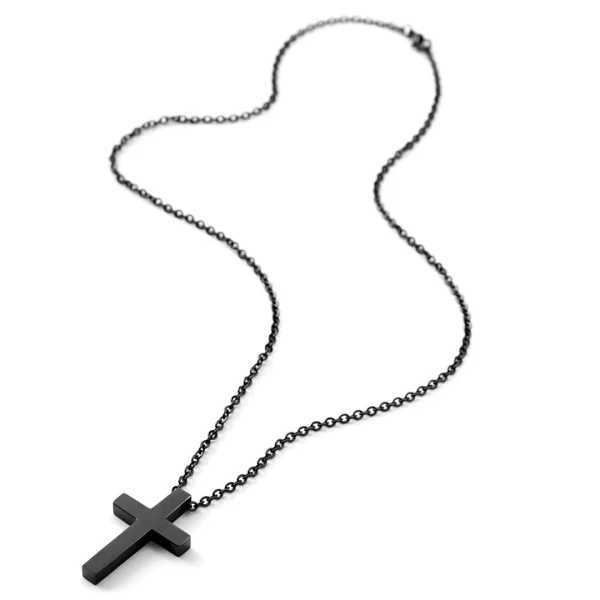 Fort Tempus Collier à Pendentif En Croix Noire Classique 6