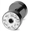 Lucleon Boucle D’oreille Noire à Cristaux Translucides – 6 MM 22