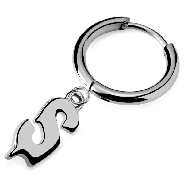 Otsu Fahrenheit | Boucle D’oreille Avec L’initiale S En Acier Argenté 1