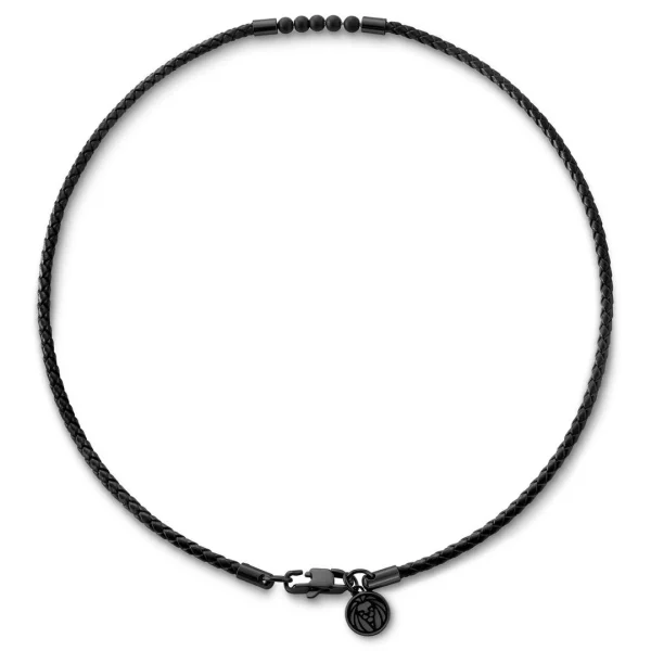 Lucleon Tenvis | Collier En Cuir Avec Onyx Et Pendentifs Noirs 3 Mm 3