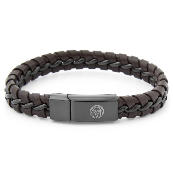 Lucleon Bracelet En Cuir Brun Lacé 1