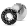 Lucleon Boucle D’oreille Ronde Argentée De 8 Mm Avec Zircones Noires 22