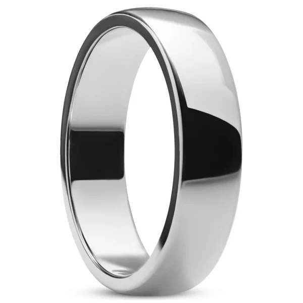 Lucleon Ferrum | Anneau Argenté En Acier Inoxydable Poli – Profil En ‘D’ – 6 Mm 1
