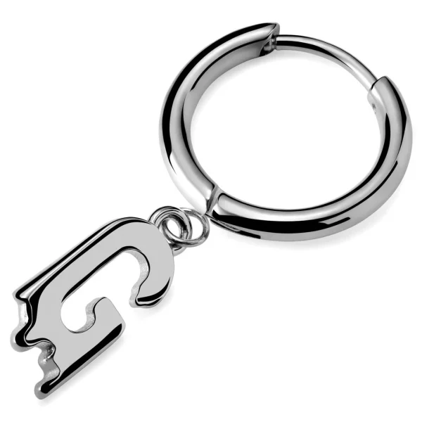 Otsu Fahrenheit | Boucle D’oreille Avec L’initiale G En Acier Argenté 1