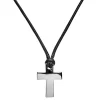 Lucleon Collier à Pendentif En Croix Argentée Leo Gravel 17