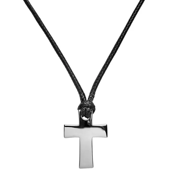 Lucleon Collier à Pendentif En Croix Argentée Leo Gravel 1
