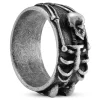 Lucleon Aspero | Bague Squelette En Acier Inoxydable Argenté 10 Mm 20