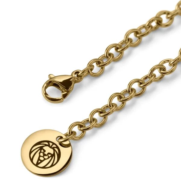 Lucleon Collier à Pendentif Croix Et Bords Incurvés En Acier Inoxydable Doré 5
