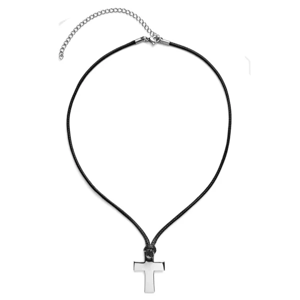 Lucleon Collier à Pendentif En Croix Argentée Leo Gravel 4
