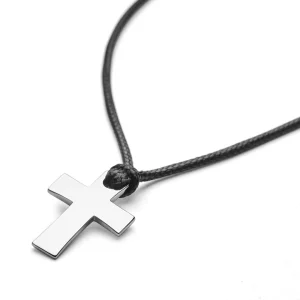 Lucleon Collier à Pendentif En Croix Argentée Leo Gravel 10