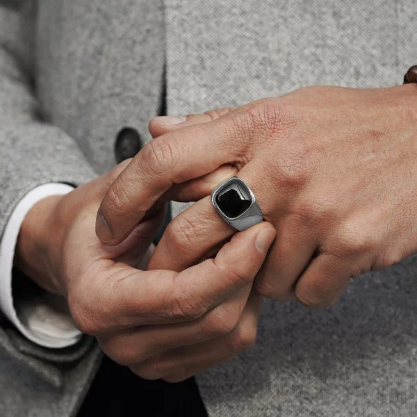 Lucleon Bague Len Gravel En Acier Argenté 4