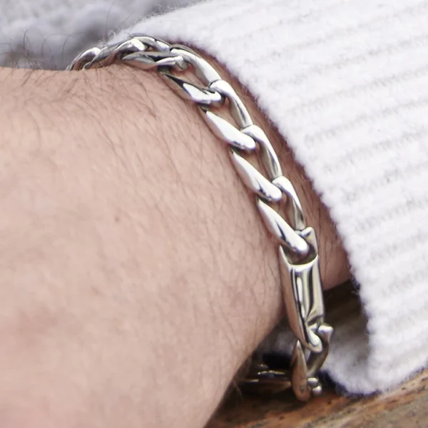 Lucleon Bracelet Gravel Landon En Acier Argenté 6