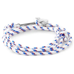 Tailor Toki Le Marin – Bracelet Blanc, Bleu Et Rouge à Pendentif Argenté 9