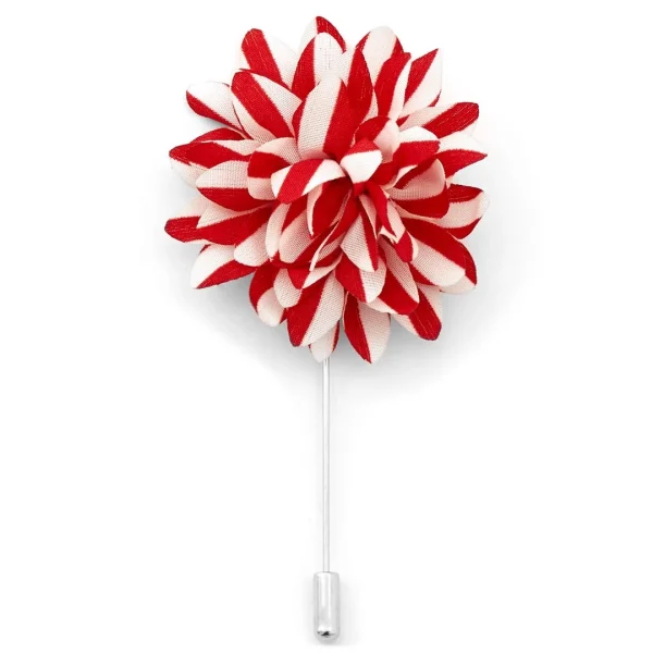 Warren Asher Broche Pour Homme à Fleur Rouge Et Blanche Fantaisiste 1